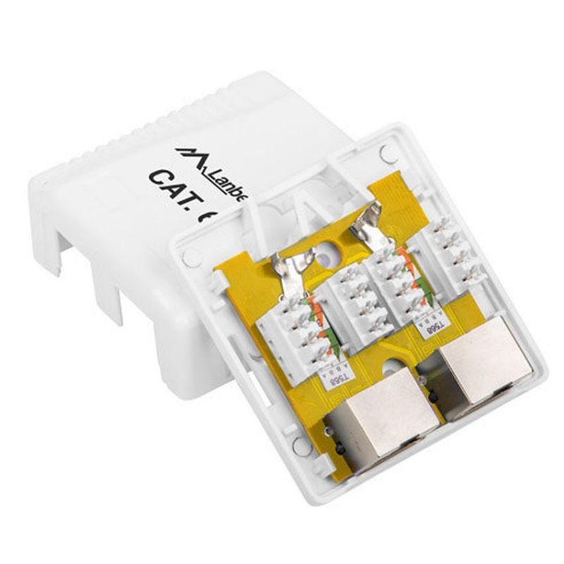 Lanberg Roseta CAT 6 FTP Superficie 2xRJ45 Blanco imagen 3