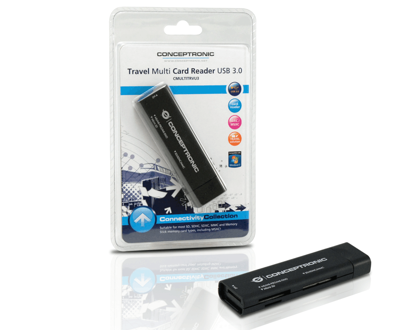 Lector de Tarjetas Conceptronic  de Viaje USB 3.0 CMULTITRVU3 imagen 2