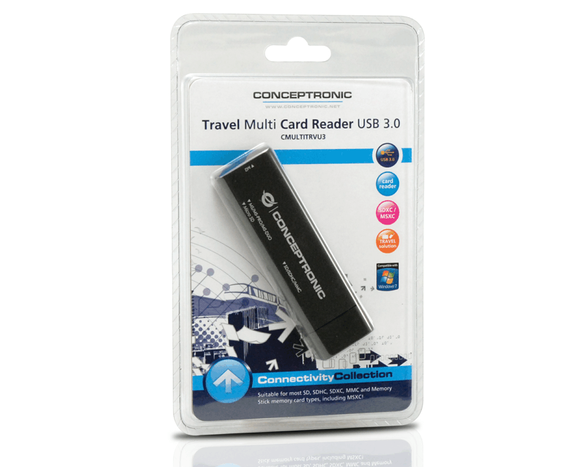 Lector de Tarjetas Conceptronic  de Viaje USB 3.0 CMULTITRVU3 imagen 3