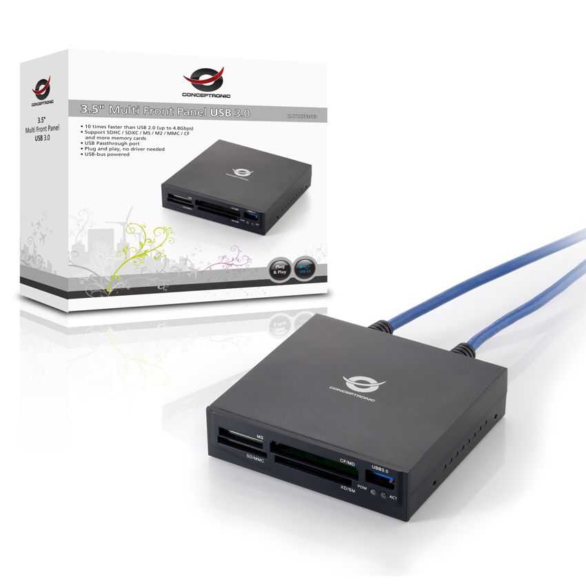 Lector de Tarjetas Conceptronic Interno USB 3.0 CMULTIFP35U3 imagen 2