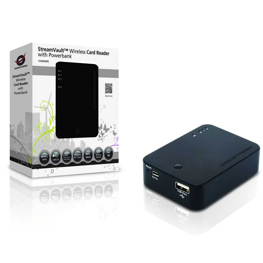 Lector de Tarjetas SD Conceptronic Wifi + PowerBank 5000Mha StremVault CSVWCRPB imagen 2
