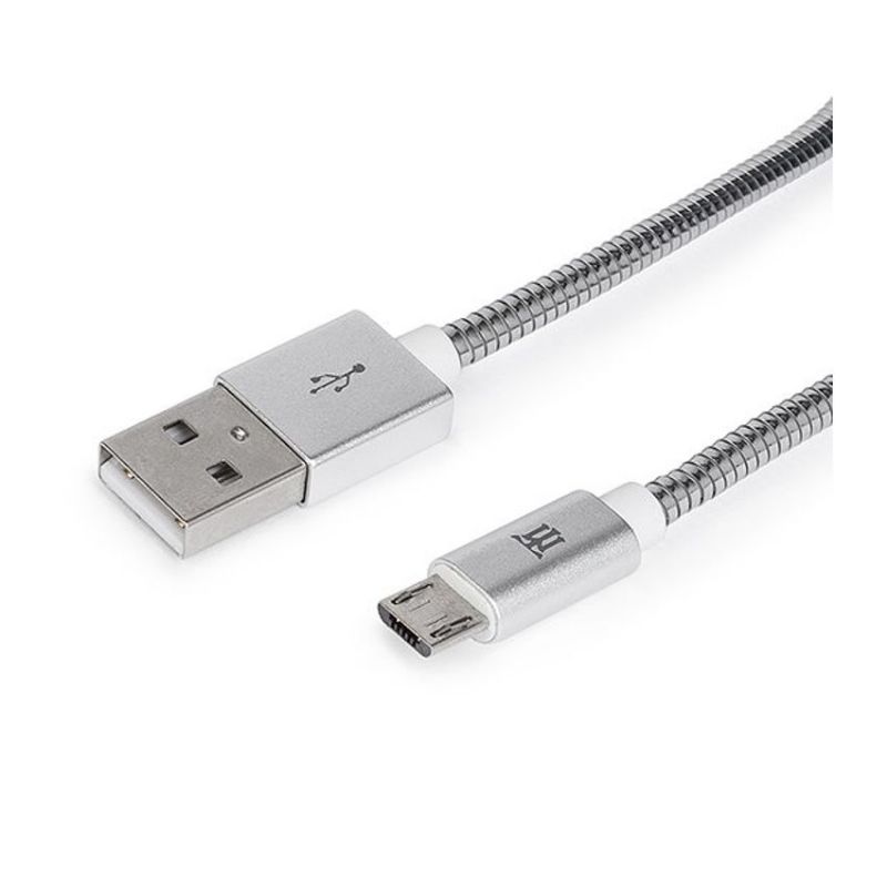 Maillon Cable Micro USB 2.4A Premium Metal Plateado 1m