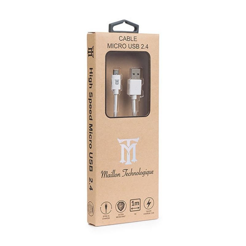 Maillon Cable USB 2.0 A Micro USB 1m Blanco imagen 2