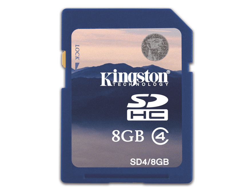Memoria SDHC Kingston 8 Gb.