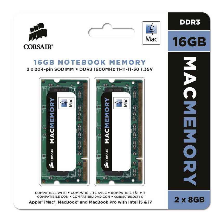 Memoria SODIMM para Mac Corsair 16 Gb. (2x8GB) DDR3 1600 CMSA16GX3M2A1600C11 imagen 3