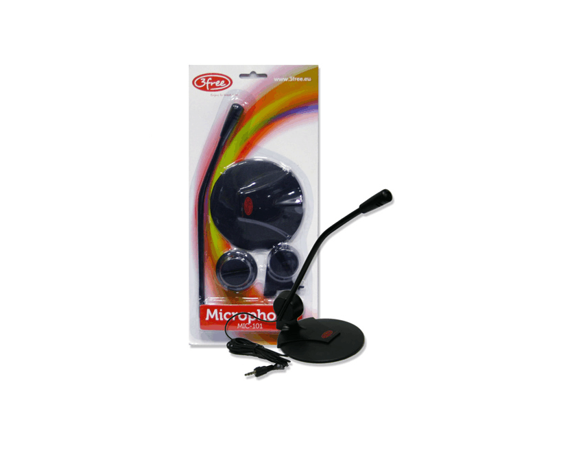 Microfono 3FREE MIC101 con peana Negro
