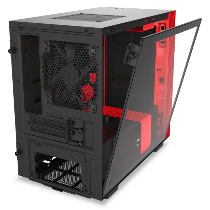 NZXT Mini ITX H210i Cristal Templado Rojo-Negro Mate imagen 2