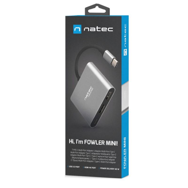 Natec Adaptador Multipuerto USB TIpo C a USB 3.0 y HDMI 4K imagen 5