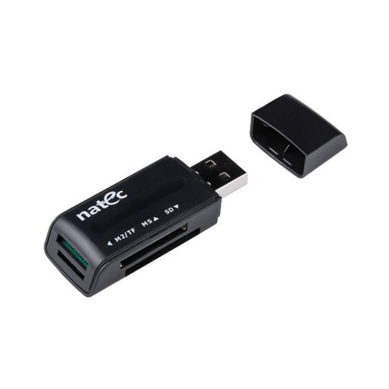 Natec MINI ANT 3 Lector SD MMC M2 MicroSD a USB 2.0 Negro