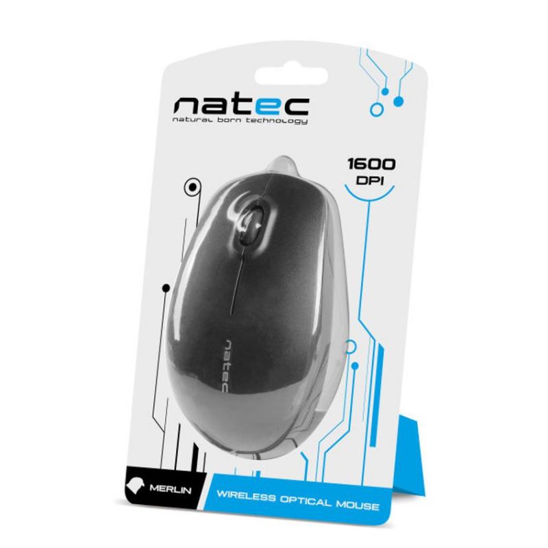 Natec Merlin Ratón Inalámbrico Negro 1600 Dpi imagen 5