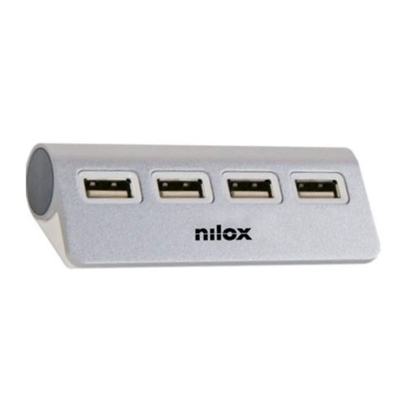 Nilox HUB 4 Puertos USB 2.0 Blanco