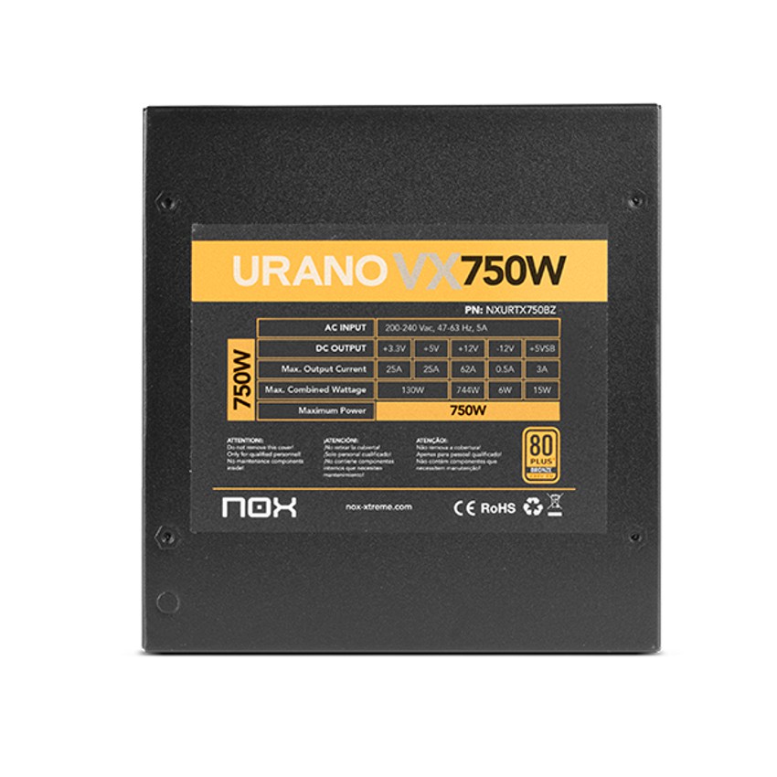 Nox  Urano VX750 750W 80+ Bronze imagen 4