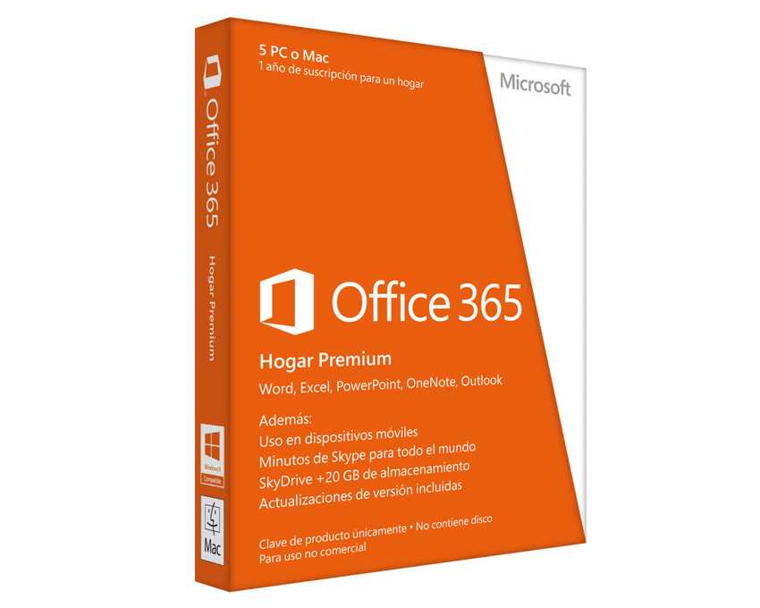 Office 365 Hogar Premium 2013 5 Licencias (pc - mac) 