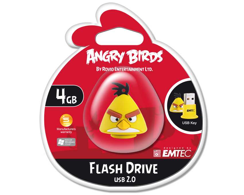 Pen Drive EMTEC 4 Gb. USB 2.0 ANGRY BIRDS AMARILLO imagen 3