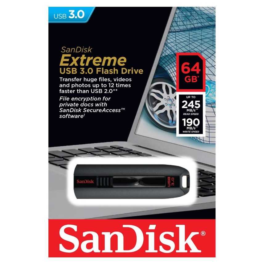 Pen Drive SANDISK 64 Gb. USB 3.0 Cruzer Extreme imagen 4