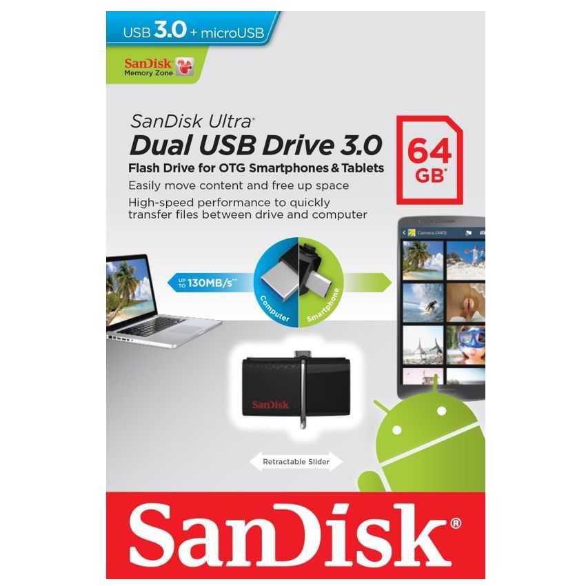 Pen Drive SANDISK Ultra Android DUAL 64 Gb. USB 3.0 SDDD2-064G-G46 imagen 5