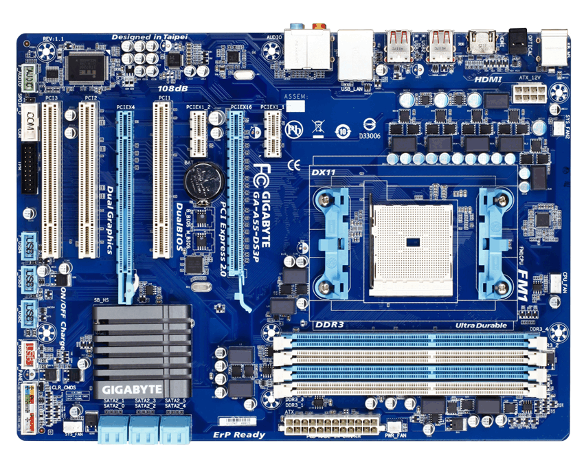 Placa Base Gigabyte  GA-A55-DS3P