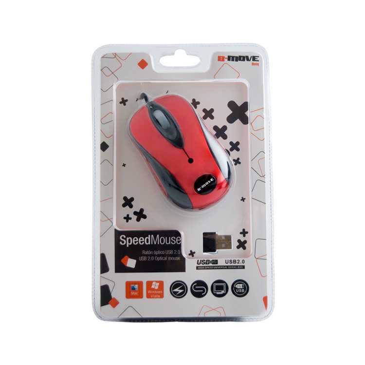 Ratón Óptico B-MOVE Speed Mouse Negro/Rojo imagen 2