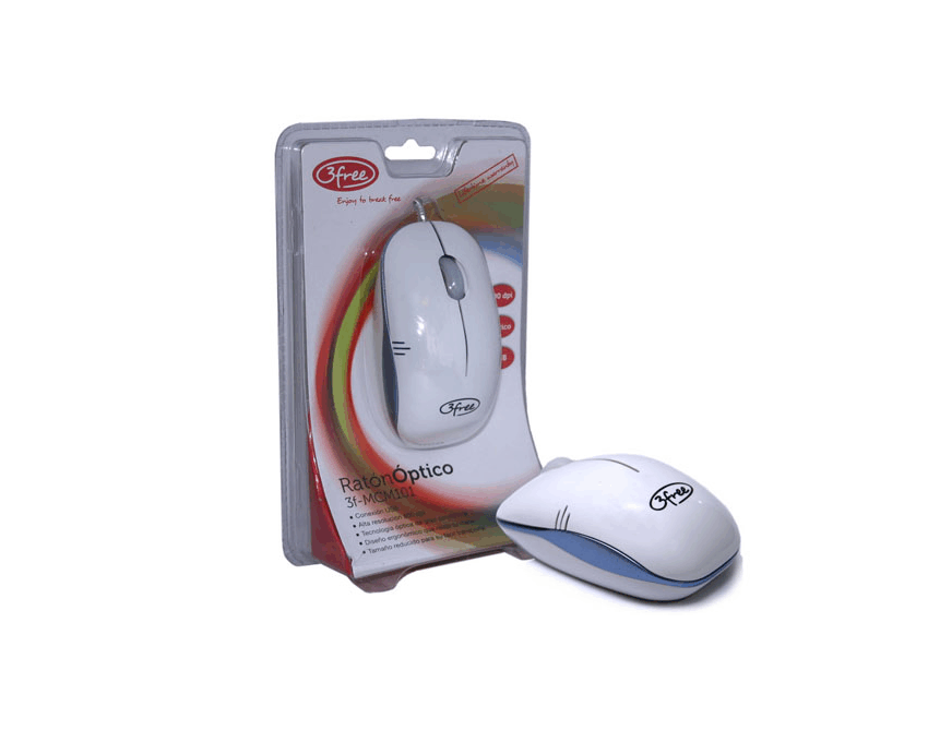 Raton Optico USB 3FREE MCM101/WB Blanco Azul