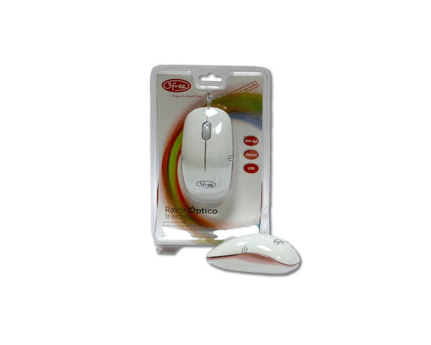 Raton Optico USB 3FREE MCM101/WP BLANCO ROSA