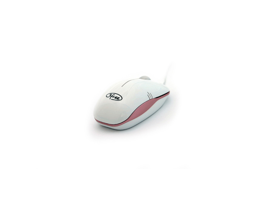 Raton Optico USB 3FREE MCM101/WP BLANCO ROSA imagen 4
