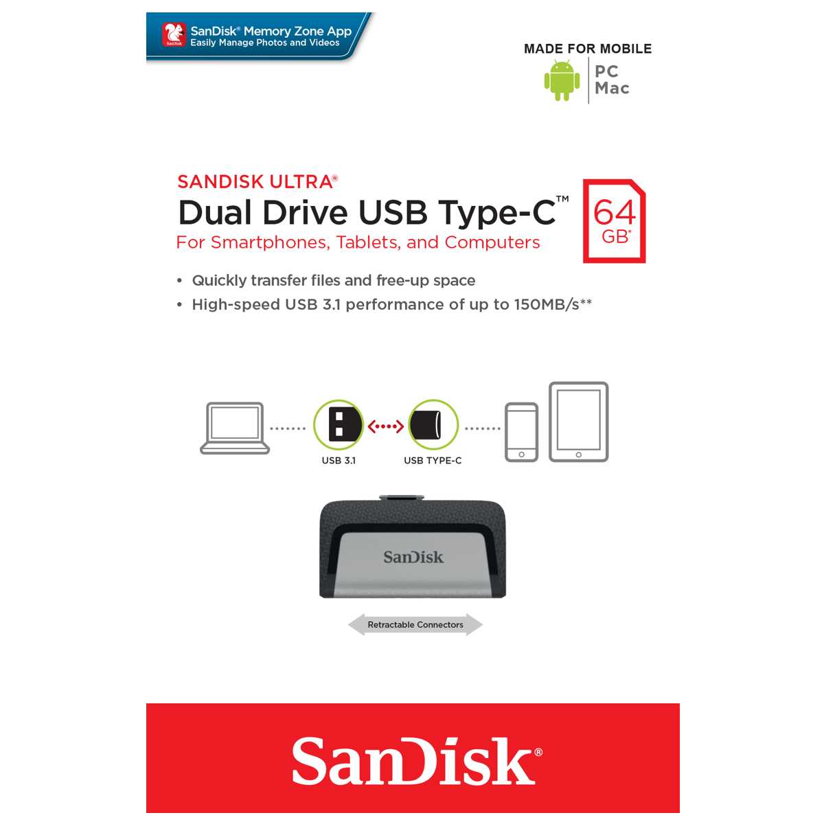 SANDISK Ultra Dual Tipo C 64 Gb. USB 3.0/3.1 imagen 5