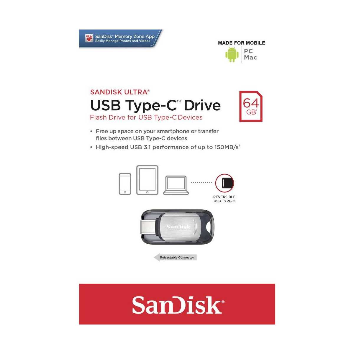 SANDISK Ultra Tipo C 64 Gb. USB 3.0/3.1 imagen 5