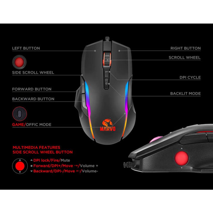 Scorpion C945 Ratón Gaming 10000DPI RGB imagen 5
