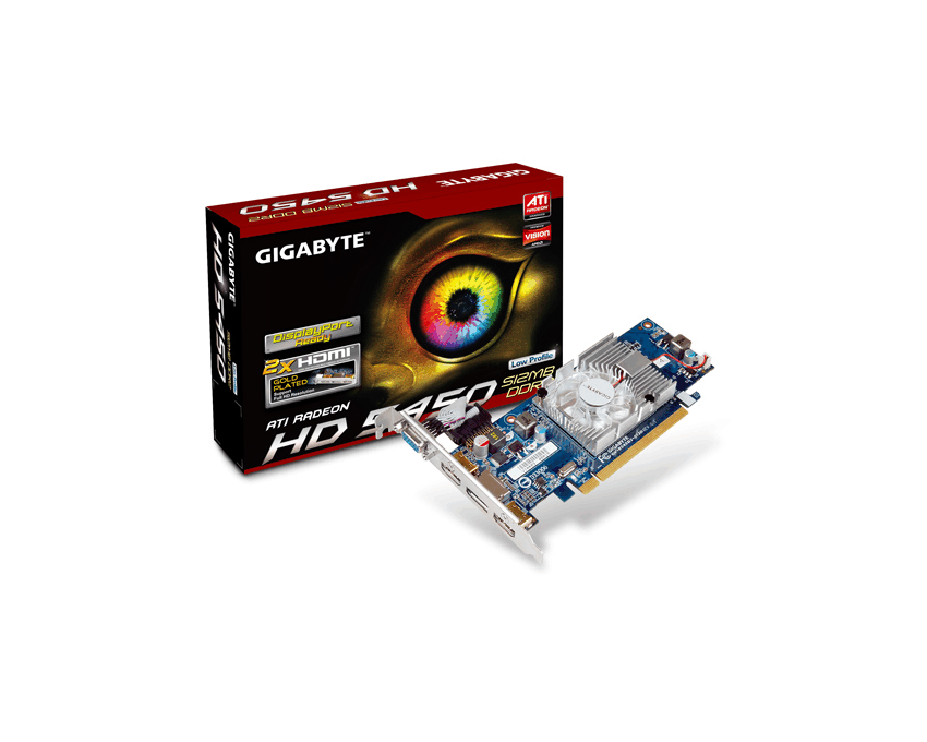 Tarjeta Gráfica Gigabyte PCI-E ATI Radeon HD5450 512M DDR2