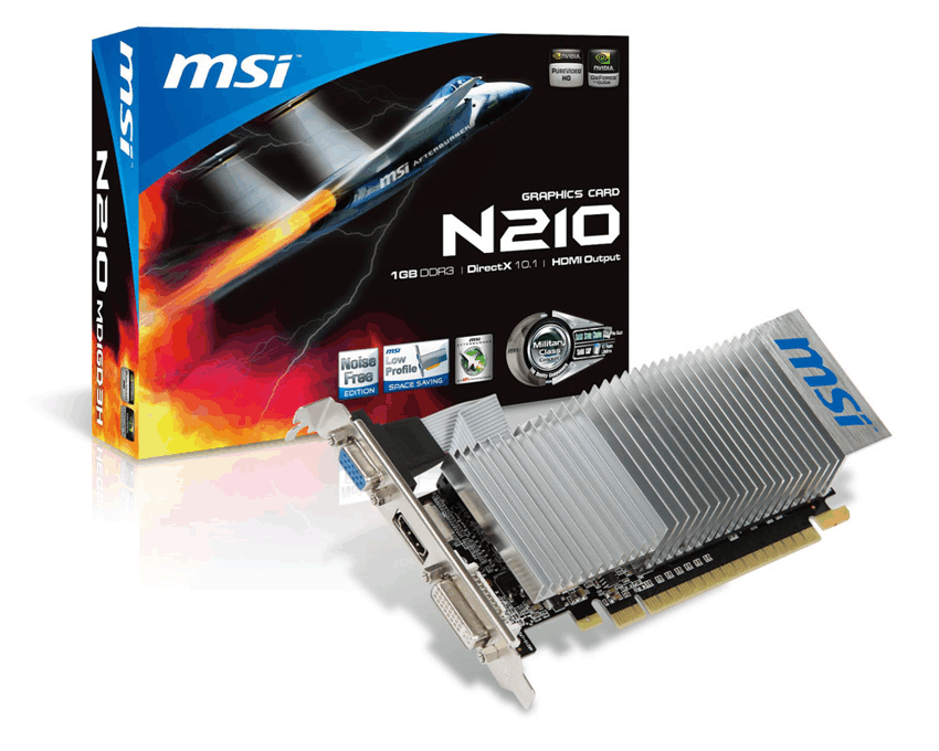 Tarjeta Grafica MSI PCI-E N210-MD1GD3H/LP 1GB