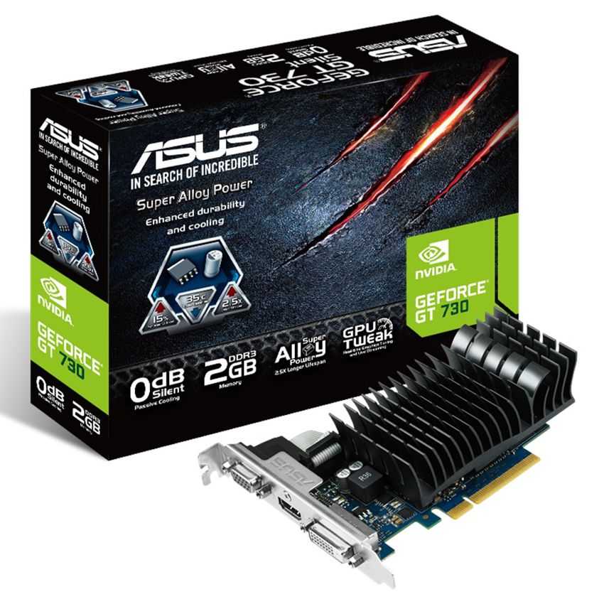 Tarjeta Grafica PCIE ASUS GT730 2GB DDR3 Silent