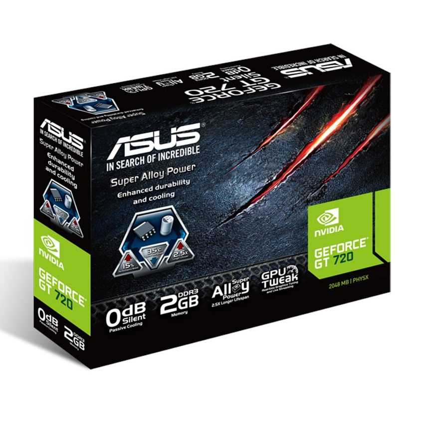 Tarjeta Grafica PCIE Asus GeForce GT720 2GB DDR3 imagen 2