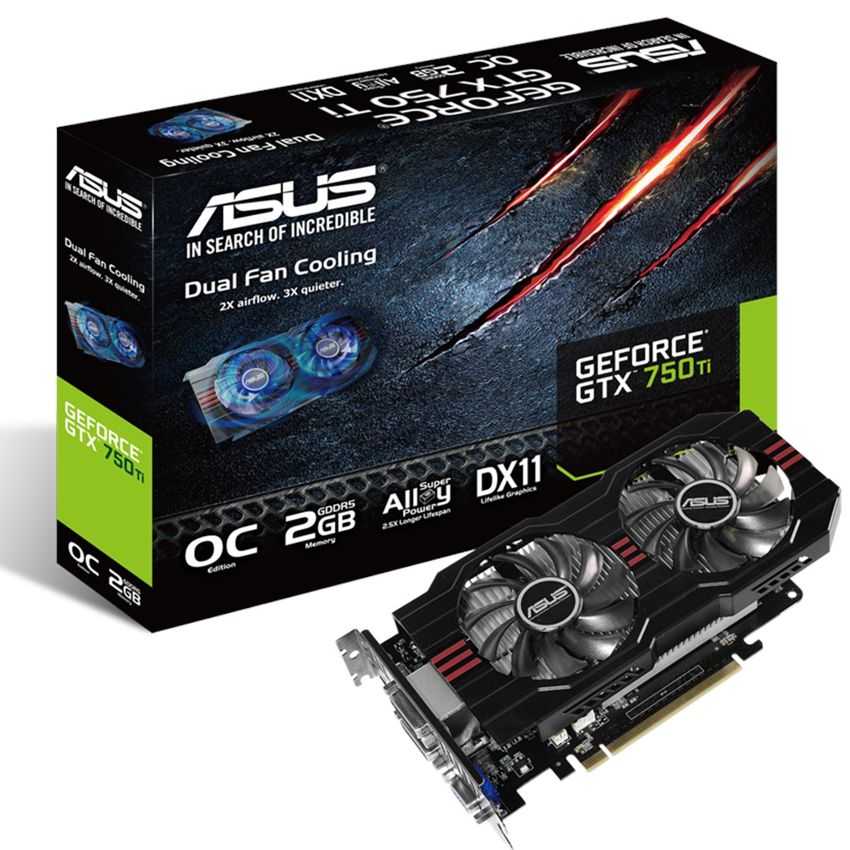 Tarjeta Grafica PCIE Asus GeForce GTX 750Ti 2GB DDR5 OC