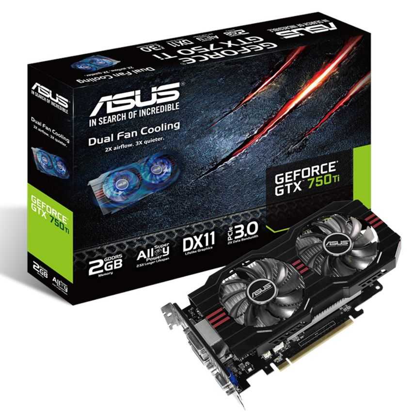 Tarjeta Grafica PCIE Asus GeForce GTX 750Ti 2GB DDR5