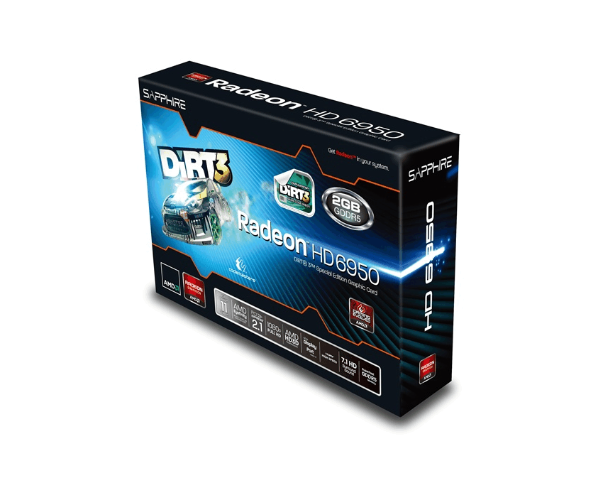 Tarjeta Gráfica Sapphire PCI-E  2GB HD 6950 GDDR5 Dirt3 Edition imagen 2