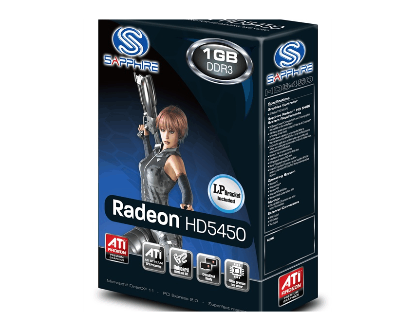 Tarjeta Grafica Sapphire PCI-E HD5450 1GB DDR3 PCI-E HDMI / DVI-I / VGA