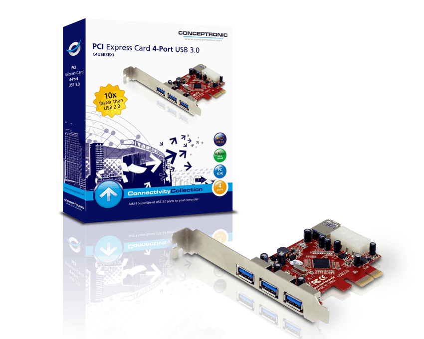 Tarjeta Pci Express Conceptronic 3 Usb 3.0 ext. + 1 Usb 3.0 int. (C4USB3EXI) imagen 2