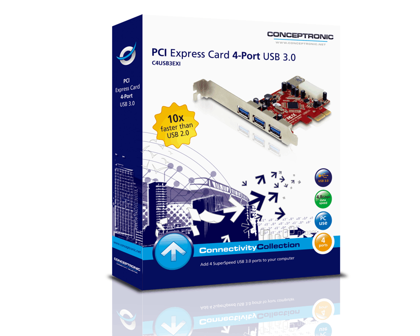Tarjeta Pci Express Conceptronic 3 Usb 3.0 ext. + 1 Usb 3.0 int. (C4USB3EXI) imagen 3