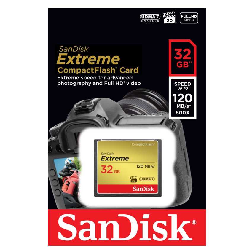 Tarjeta de Memoria Compact Flash Sandisk Extreme 32GB SDCFXSB-032G-G46 imagen 3