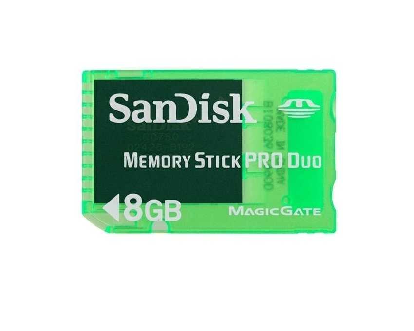 Tarjeta de Memoria Memory Stick Pro DUO Sandisk 8 Gb. Gaming