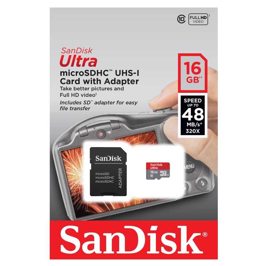 Tarjeta de Memoria MicroSD Sandisk 16GB Ultra Clase 10 con Adaptador SD SDSDQUIN-016G-G4 imagen 4