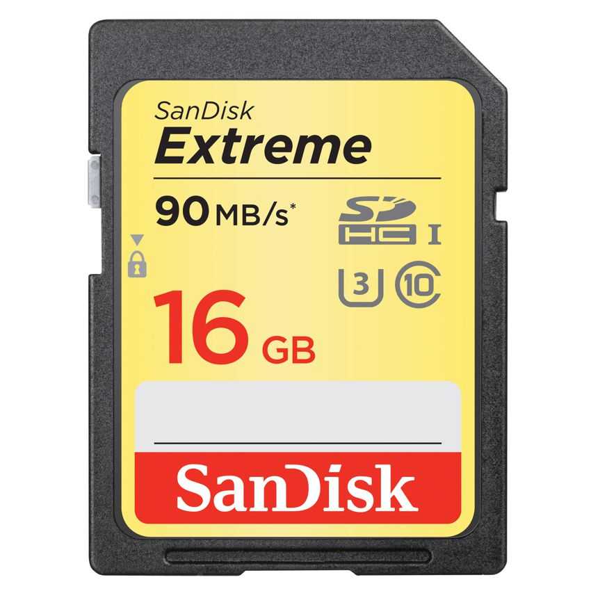 Tarjeta de Memoria SD Sandisk 16GB Extreme Clase 10 U3