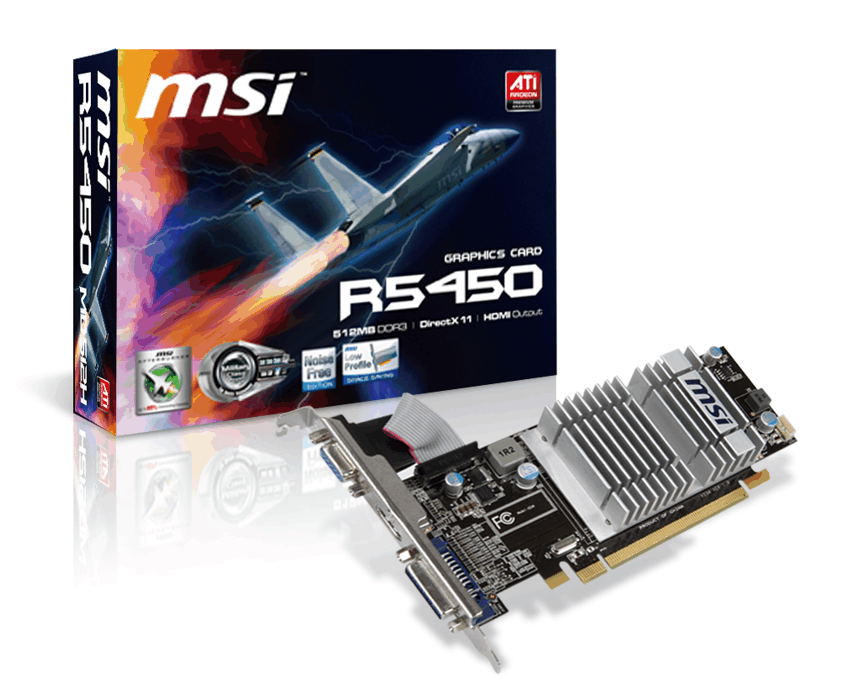 Tarjeta gráfica MSI PCI-E R5450-MD512D3H/LP