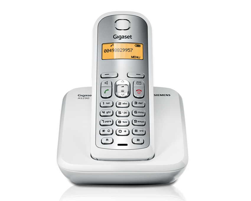 Teléfono Inalámbrico Siemens-Gigaset AS290 Duo Blanco Plata