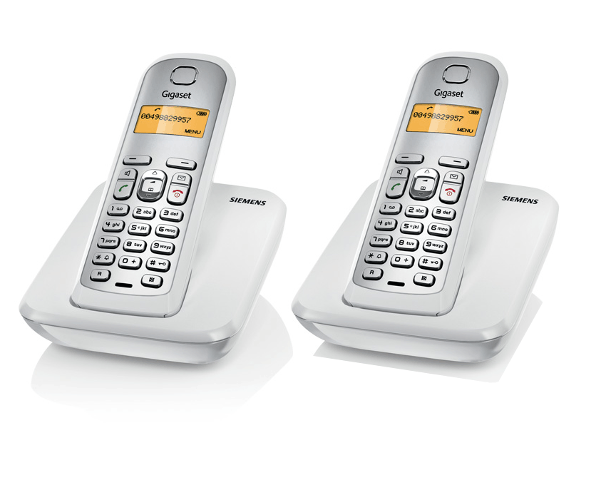 Teléfono Inalámbrico Siemens-Gigaset AS290 Duo Blanco Plata imagen 2