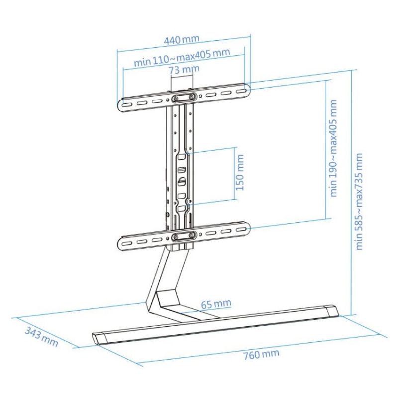 Tooq DB3265F-B Soporte TV VESA 400x400 32"-65" Max 40 Kg imagen 4