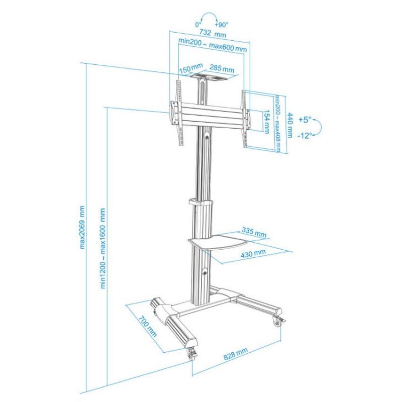 Tooq FS1870M-B Soporte TV Vesa 600x400 37"-70" Max 50 Kg imagen 5