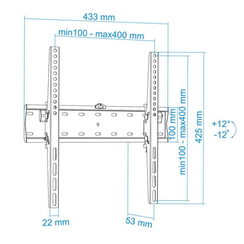 Tooq LP4255T-B Soporte TV Vesa 400x400 32"-55" Max 40 Kg imagen 4