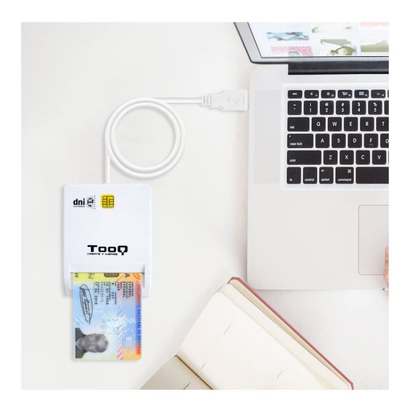 Tooq TQR-210W Lector de Tarjetas y DNIe Externo USB Blanca imagen 3