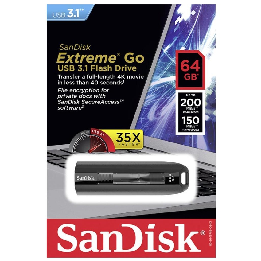 USB SANDISK EXTREME GO USB 3.0 FLASH DRIVE 64GB imagen 5